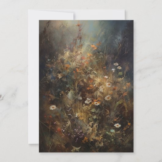 Elegant Painterly Script Herfst Wildflower Weddens Save The Date (Achterkant)