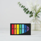 Elegant Painters rainbow colored stripes Visitekaartje (Staand voorkant)