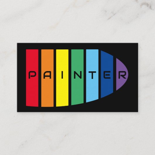 Elegant Painters rainbow colored stripes Visitekaartje (Voorkant)