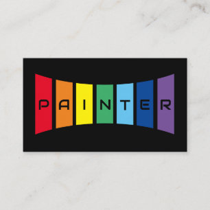 Elegant Painters rainbow colored stripes Visitekaartje