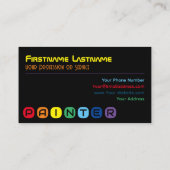 Elegant Painters regenboogkleurige letters Visitekaartje (Achterkant)