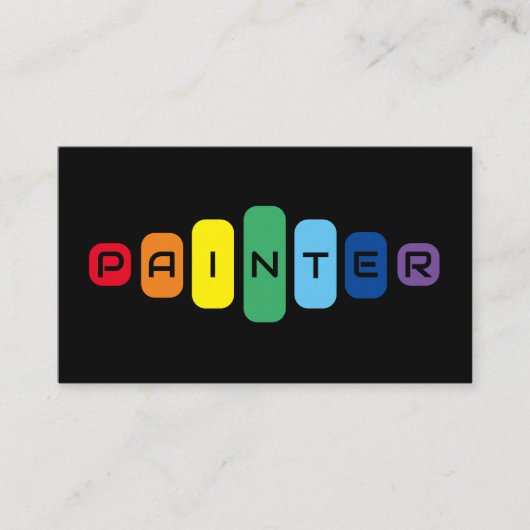Elegant Painters regenboogkleurige letters Visitekaartje (Voorkant)