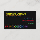 Elegant Painters regenboogkleurige letters Visitekaartje (Achterkant)