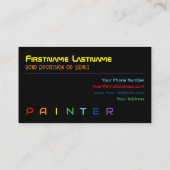 Elegant Painters regenboogkleurige letters Visitekaartje (Achterkant)
