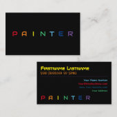 Elegant Painters regenboogkleurige letters Visitekaartje (Voorkant / Achterkant)