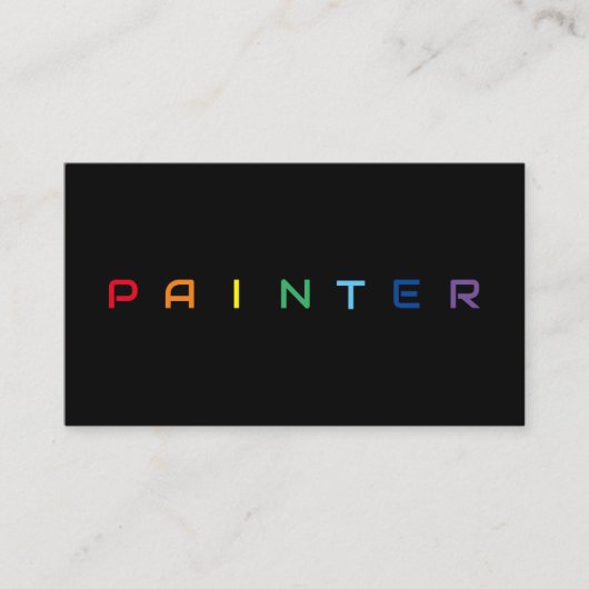 Elegant Painters regenboogkleurige letters Visitekaartje (Voorkant)