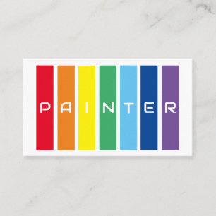 Elegant Painters regenboogkleurige vierkantjes Visitekaartje