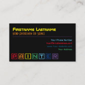 Elegant Painters regenboogkleurige vierkantjes Visitekaartje (Achterkant)