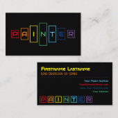 Elegant Painters regenboogkleurige vierkantjes Visitekaartje (Voorkant / Achterkant)