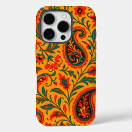 Elegant paisley bloempatroon iPhone 16 pro hoesje