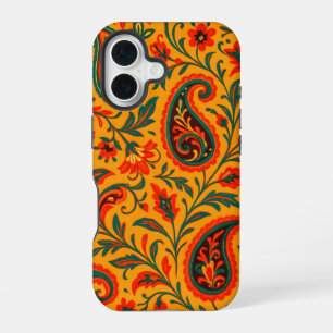 Elegant paisley bloempatroon iPhone 16 hoesje