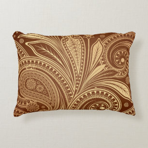 Elegant Paisley Burgundy Gold Accent Kussen