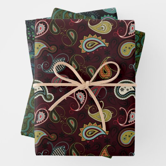 Elegant Paisley Combinaties | Alle voorvallen Inpakpapier Vel (In situ)