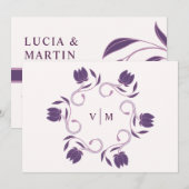 Elegant  Paisley Fated Floral Save The Date Kaart (Voorkant / Achterkant)