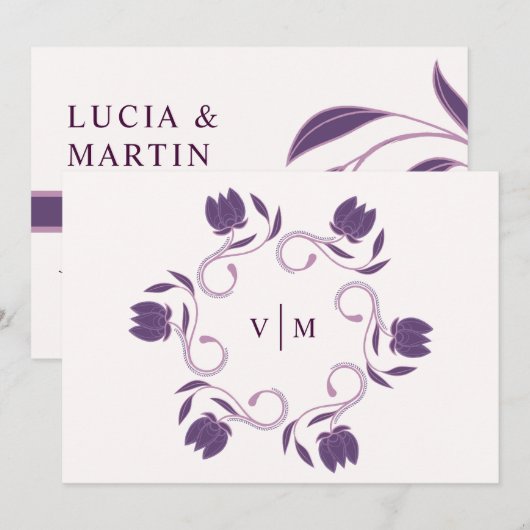 Elegant  Paisley Fated Floral Save The Date Kaart (Voorkant / Achterkant)