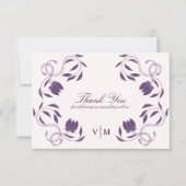 Elegant Paisley Fated Floral Wedding Bedankkaart (Voorkant)