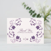 Elegant Paisley Fated Floral Wedding Bedankkaart (Staand voorkant)