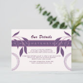 Elegant Paisley Fated Floral Wedding Detail RSVP Kaartje (Staand voorkant)