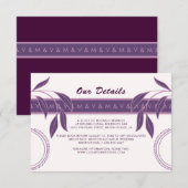 Elegant Paisley Fated Floral Wedding Detail RSVP Kaartje (Voorkant / Achterkant)