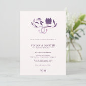 Elegant  Paisley Fated Floral Wedding Kaart (Staand voorkant)