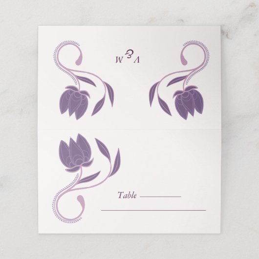 Elegant  Paisley Fated Floral Wedding Plaatskaartje (Buitenkant ongevouwen)