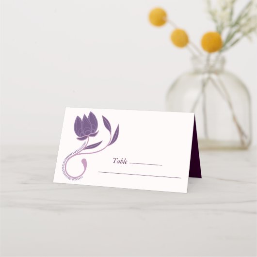 Elegant  Paisley Fated Floral Wedding Plaatskaartje (Voorkant)