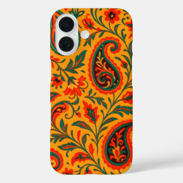 Elegant Paisley Floral Pattern iPhone 16 Hoesje