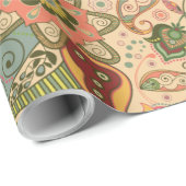Elegant Paisley Flower Wrapping Paper Cadeaupapier (Rol Hoek)