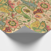 Elegant Paisley Flower Wrapping Paper Cadeaupapier (Hoek)