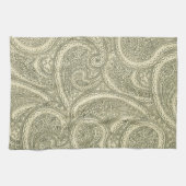 Elegant Paisley  ingewikkeld zwart-wit Theedoek (Horizontaal)