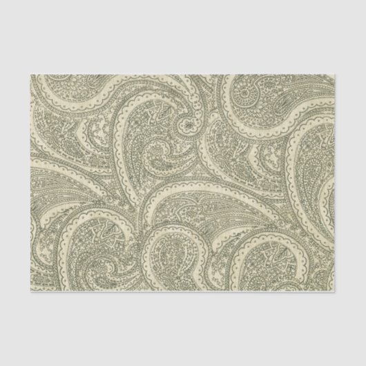 Elegant Paisley ingewikkeld zwart-wit Tissuepapier (Voorkant)