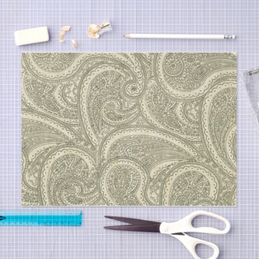 Elegant Paisley  ingewikkeld zwart-wit Tissuepapier (Craft)