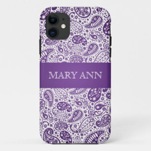 Elegant Paisley Pattern Paars Case-Mate iPhone Case