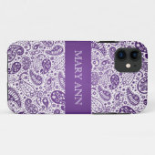 Elegant Paisley Pattern Paars Case-Mate iPhone Case (Achterkant (horizontaal))
