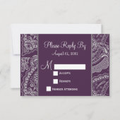 Elegant Paisley RSVP voor huwelijksuitnodigingen (Voorkant)