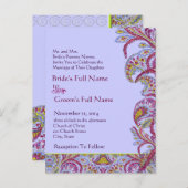 Elegant  Paisley Wedding Invitation Uitnodiging Briefkaart (Voorkant / Achterkant)