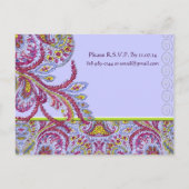 Elegant  Paisley Wedding Invitation Uitnodiging Briefkaart (Achterkant)