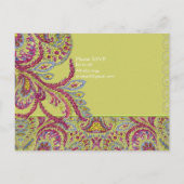Elegant  Paisley Wedding Invitation Uitnodiging Briefkaart (Achterkant)