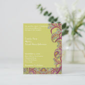 Elegant  Paisley Wedding Invitation Uitnodiging Briefkaart (Staand voorkant)