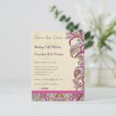 Elegant  Paisley Wedding Save the Date Aankondigingskaart (Staand voorkant)