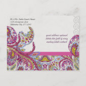 Elegant  Paisley Wedding Save the Date Aankondigingskaart (Achterkant)