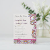 Elegant  Paisley Wedding Save the Date Aankondigingskaart (Staand voorkant)