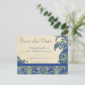 Elegant  Paisley Wedding Save the Date Aankondigingskaart (Staand voorkant)