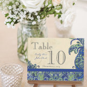 Elegant  Paisley Wedding Table Number Briefkaart