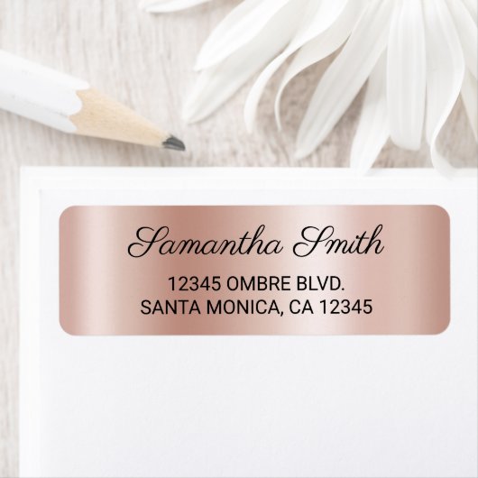 Elegant Pale Blush Pale Rose Gold Ombre Etiket (Insitu)