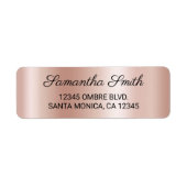 Elegant Pale Blush Pale Rose Gold Ombre Etiket (Voorkant)