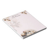 Elegant Pale Pink Floral Custom  Notitieblok (Schuin)