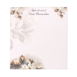 Elegant Pale Pink Floral Custom  Notitieblok