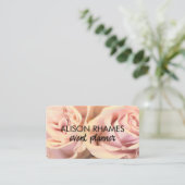 elegant pale pink rose petals custom  visitekaartje (Staand voorkant)