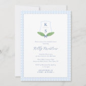 Elegant Palm Leaf Monogram Zuid-Vrijgezellenfeest Kaart (Voorkant)